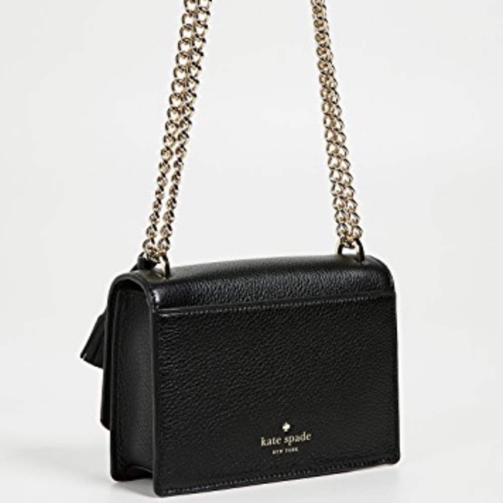 Rare🔥Authentic Kate Spade leather/pearls chain flap magnetic Crosby - Picture 8 of 8